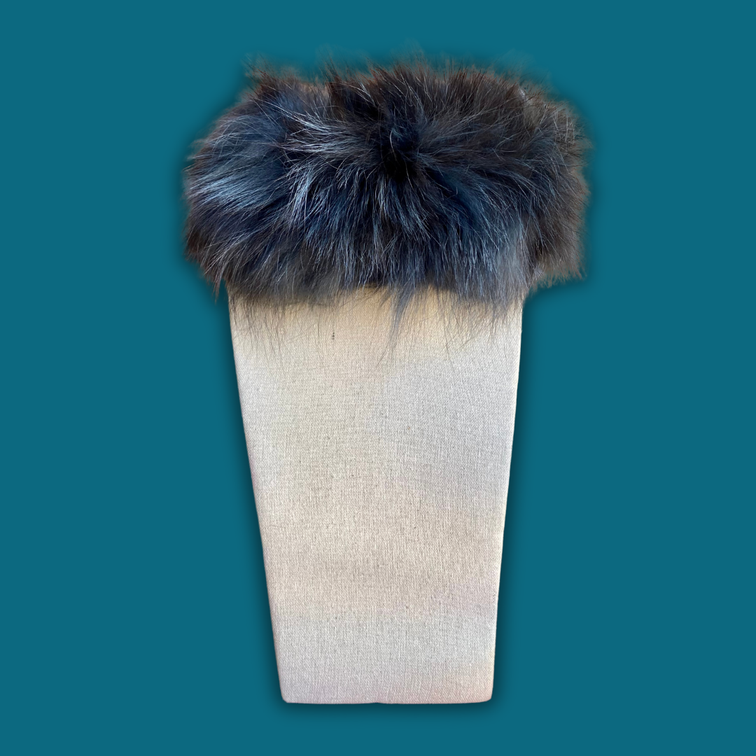 Cuello zorro elástico azul petróleo
